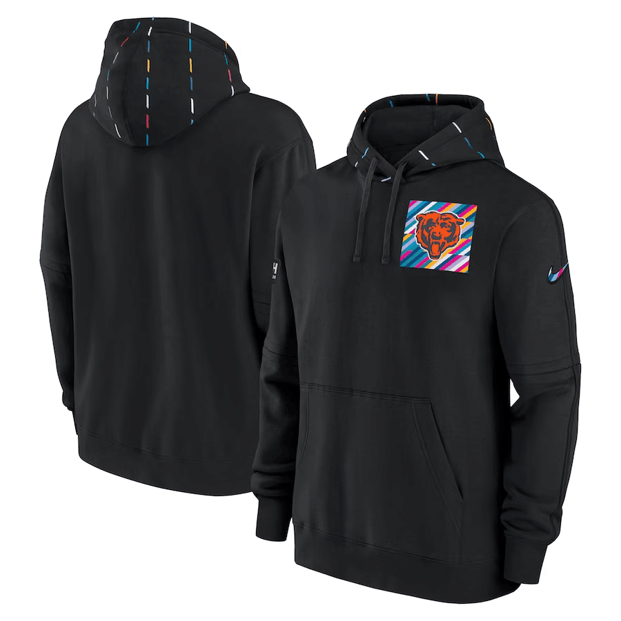 Men's Chicago Bears Black 2023 Crucial Catch Club Pullover Hoodie Men's Chicago Bears Black 2023 Crucial Catch Club Pullover Hoodie